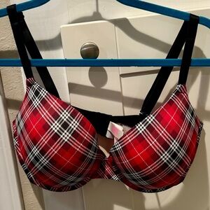 Victorias Secret red plaid push up bra!